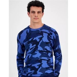 Blue Camo Cashmere Sweater Club Room Men's Large